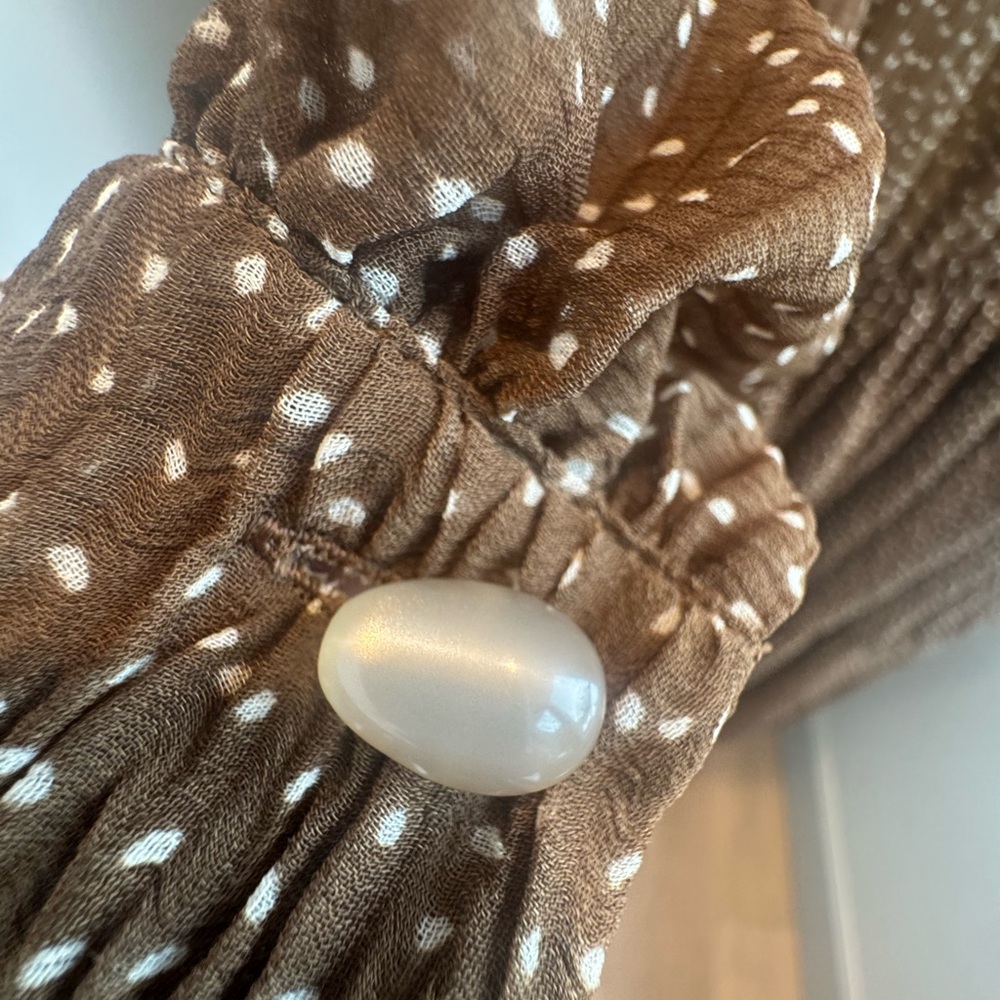 Vince Starry Dot Brown Long Sleeve Dress - Picture 7 of 9